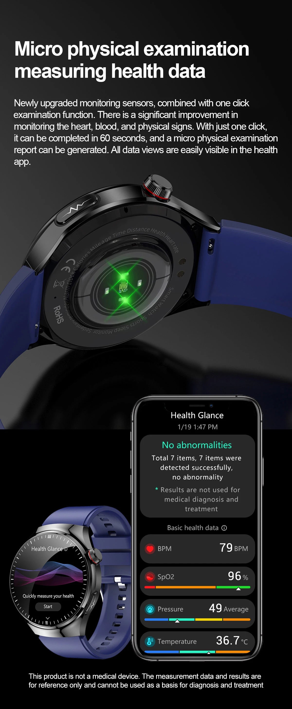 2025 Nursing-Grade Health Smartwatch – ECG PPG Bluetooth Call