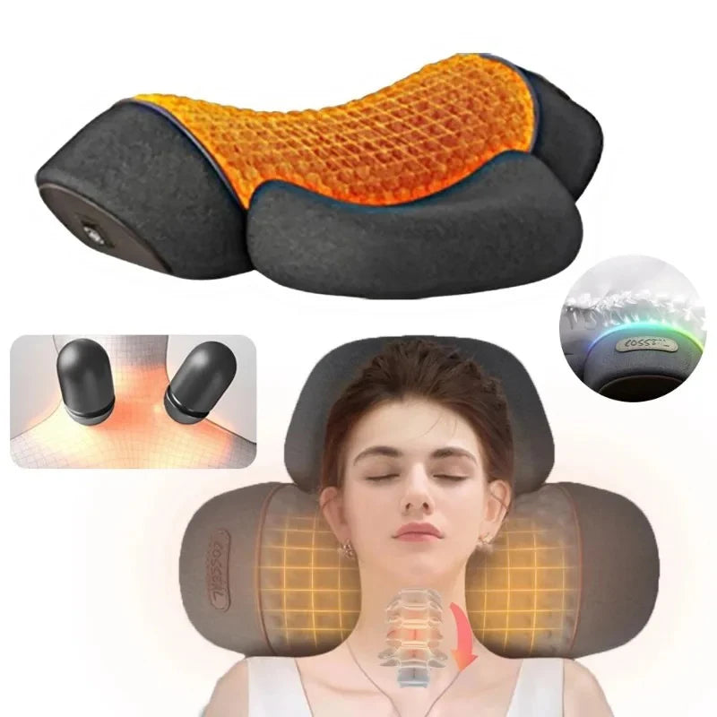 Electric Neck Massager Pillow – Heating & Vibration Cervical Support