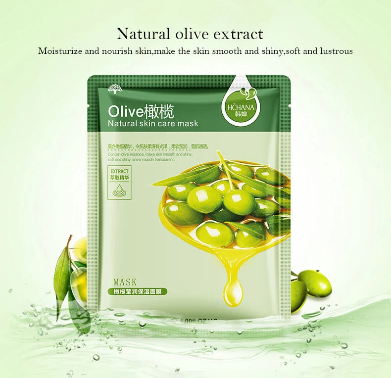 30pcs Natural Plant Facial Masks – Moisturizing & Anti-Aging Korean Skincare