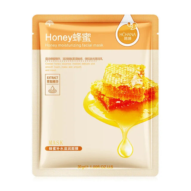 30pcs Natural Plant Facial Masks – Moisturizing & Anti-Aging Korean Skincare