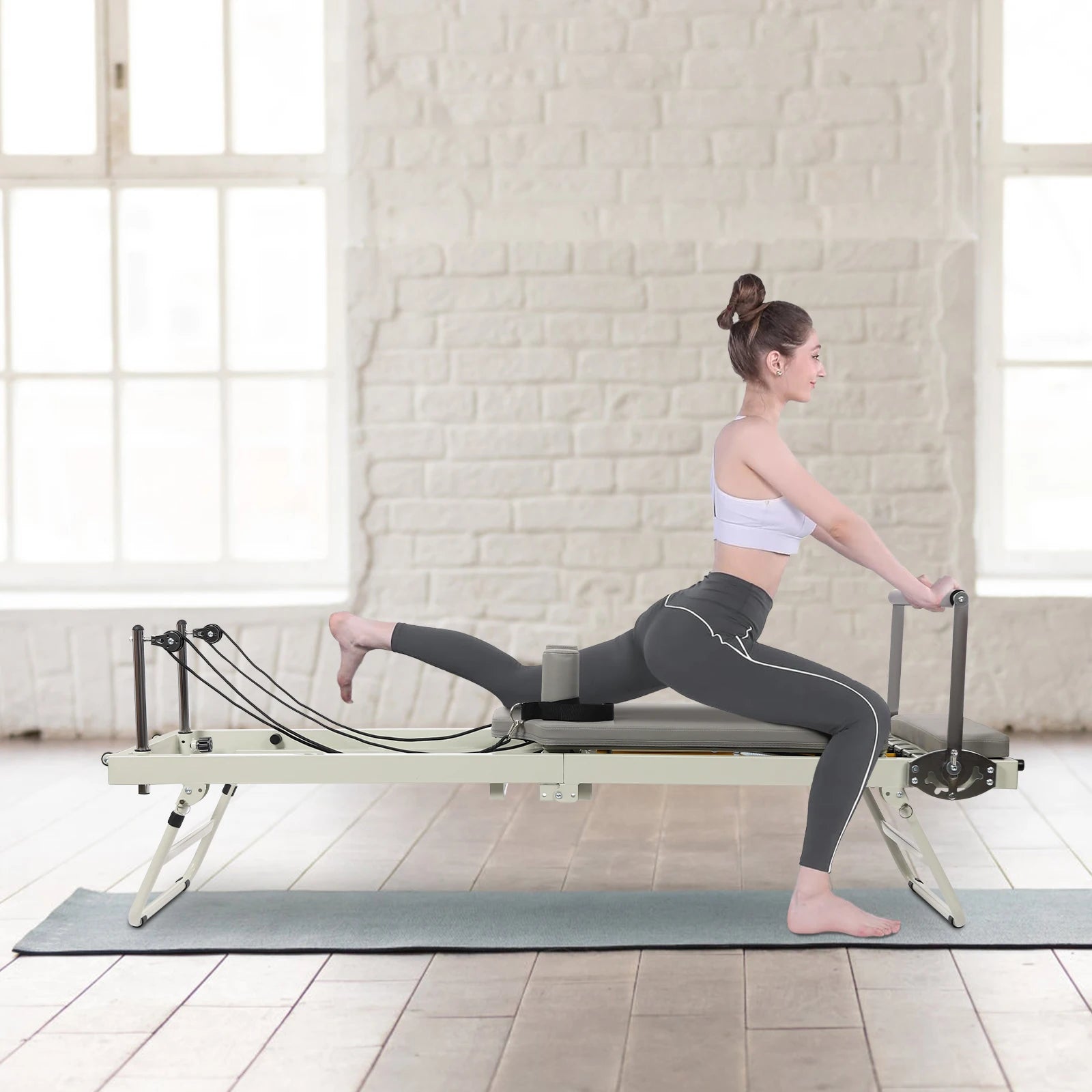 Foldable Steel Pilates Reformer – Home Yoga Fitness Equipment