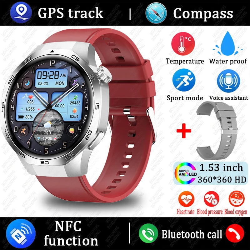 Huawei 1.85" Smartwatch – GPS, NFC & Bluetooth Fitness Tracker for Men