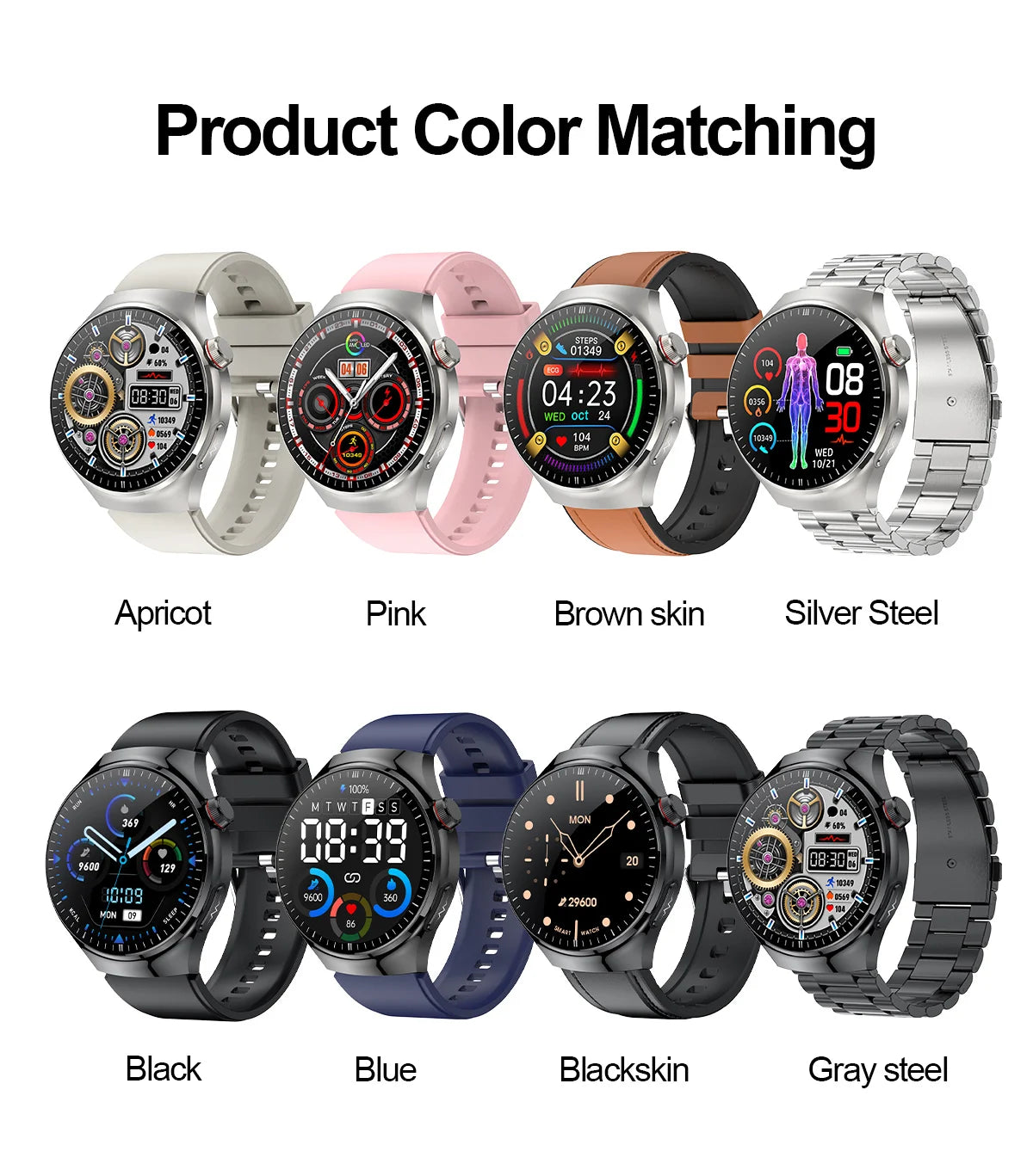 2025 Nursing-Grade Health Smartwatch – ECG PPG Bluetooth Call