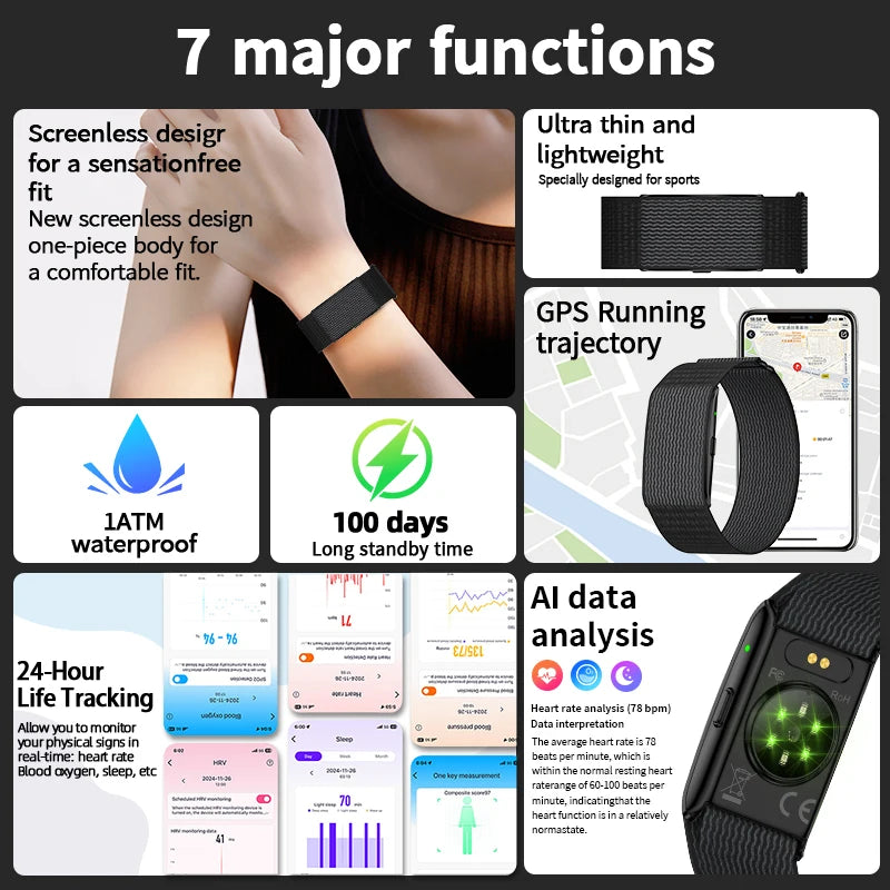 LIGE GPS Sports Smart Bracelet – Fitness & Health Tracker