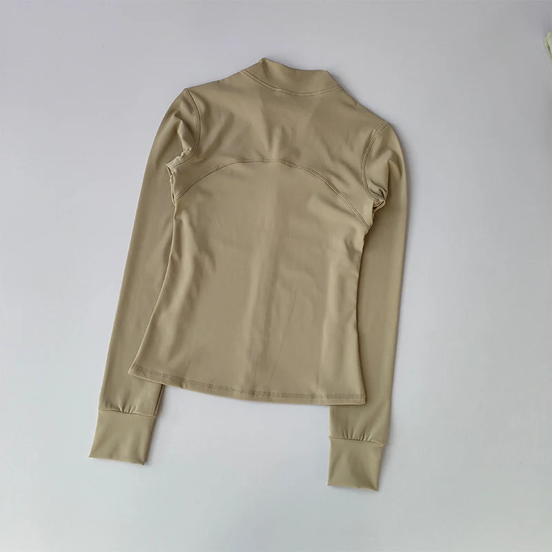 Women’s Yoga Jacket – High-End Long Sleeve Fitness & Running Top