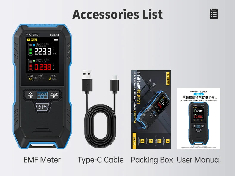 FNIRSI ERD-10 4-in-1 Electromagnetic Radiation Detector