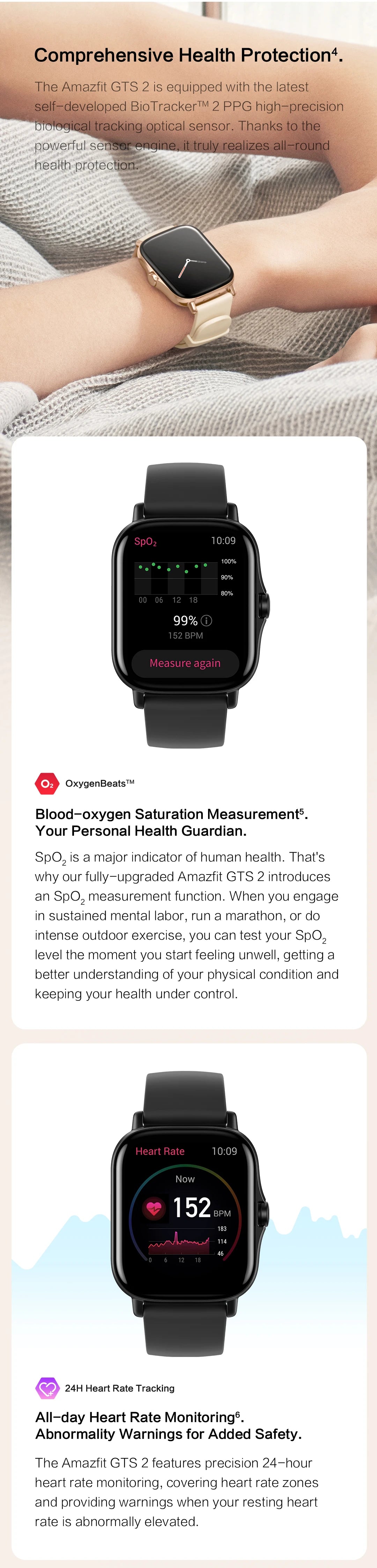 Amazfit GTS 2 Smartwatch – 43mm Fitness Tracker with Alexa Built-In