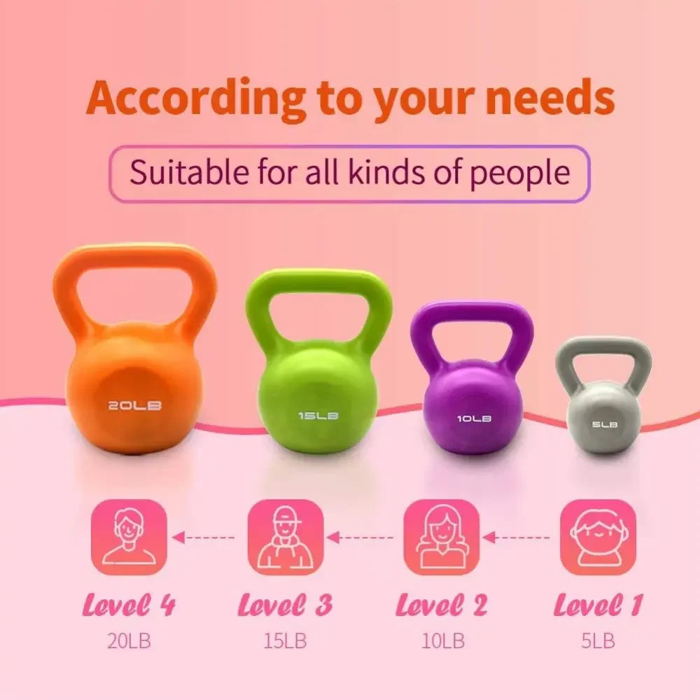 5LB Vinyl Kettlebell – Strength Training Weight for Home Gym