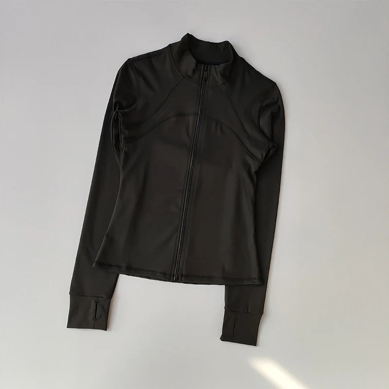 Women’s Yoga Jacket – High-End Long Sleeve Fitness & Running Top