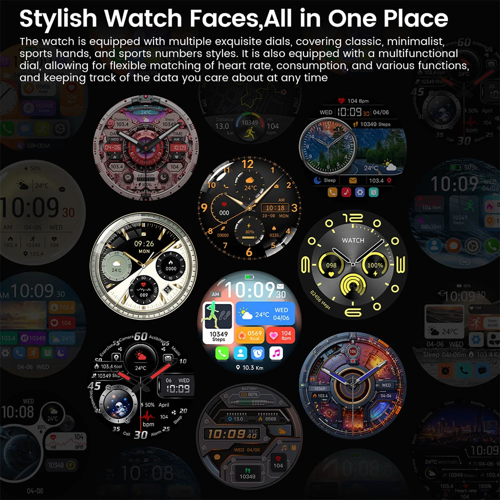 2025 Men’s Smartwatch – AMOLED GPS Bluetooth Call Watch