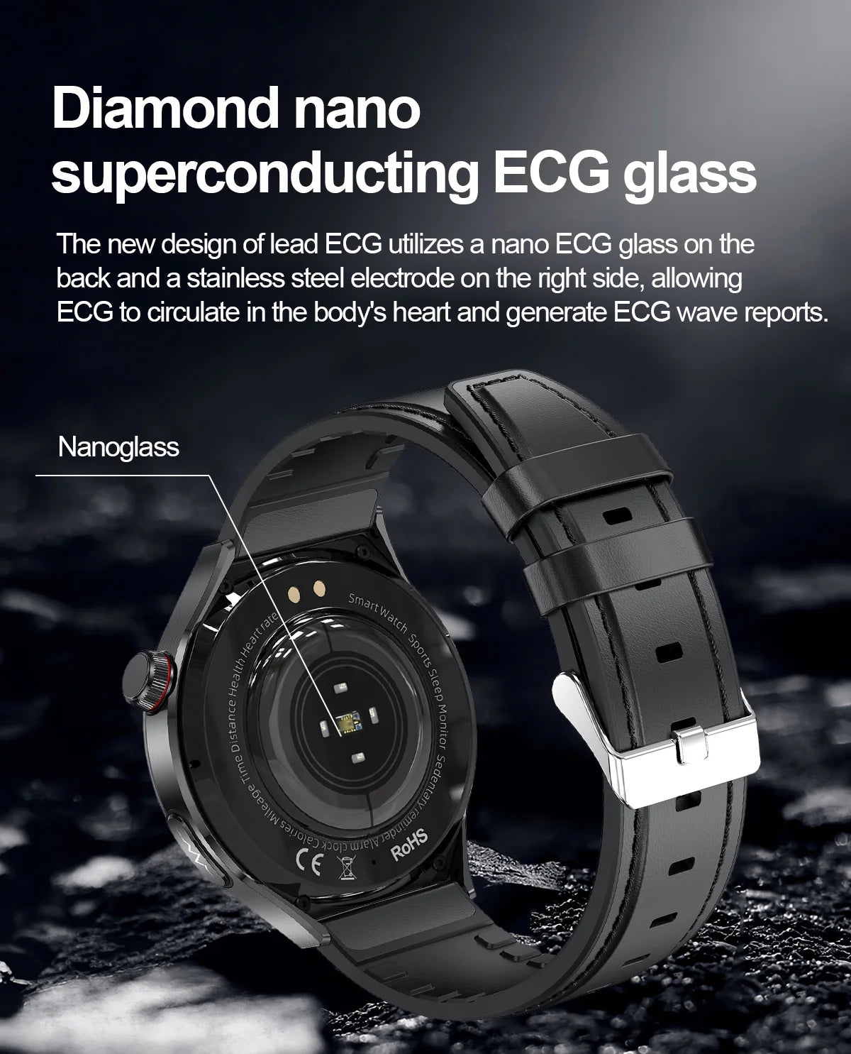 2025 Nursing-Grade Health Smartwatch – ECG PPG Bluetooth Call
