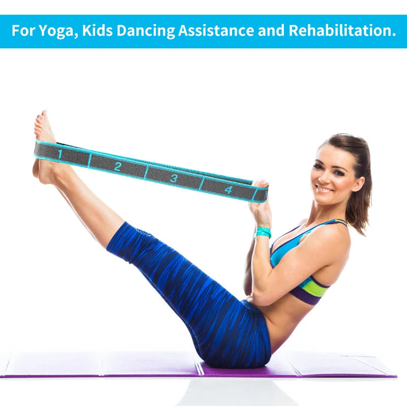 Elastic Yoga Stretch Strap – Multi-Loop Flexibility Band