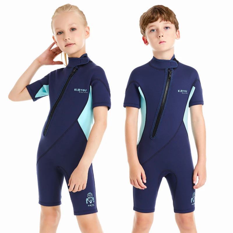 Kids 2mm Neoprene Wetsuit – One-Piece Surf & Swim Suit