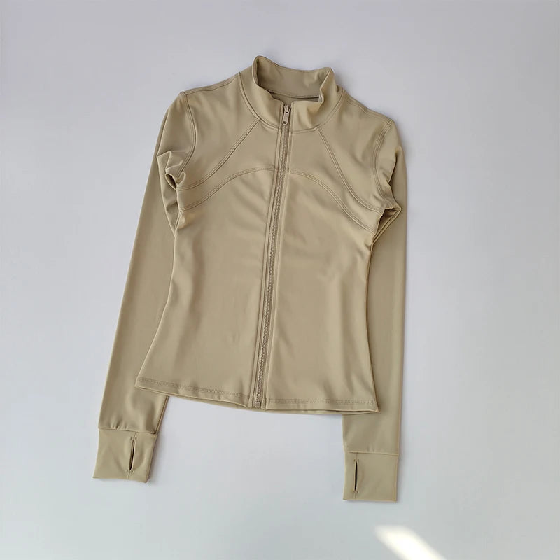 Women’s Yoga Jacket – High-End Long Sleeve Fitness & Running Top