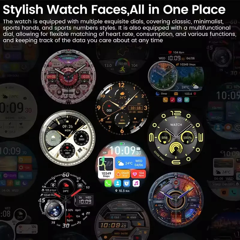 GUHUAVMI GT5 Pro Smartwatch – HD AMOLED GPS Heart Rate Tracker