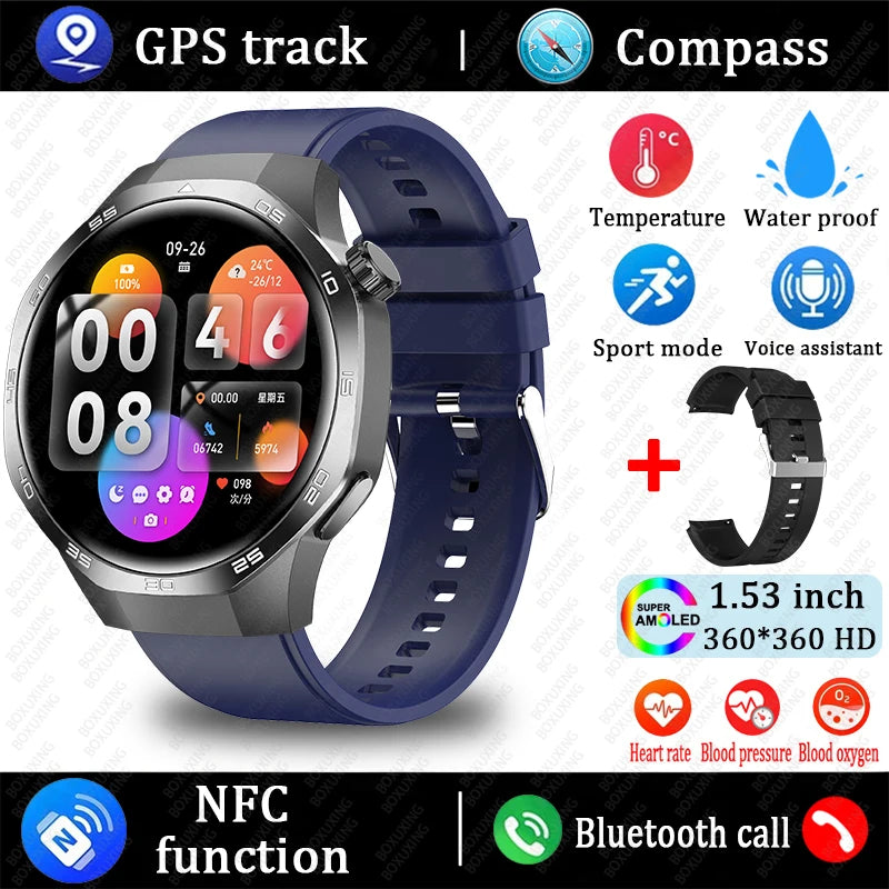 Huawei 1.85" Smartwatch – GPS, NFC & Bluetooth Fitness Tracker for Men