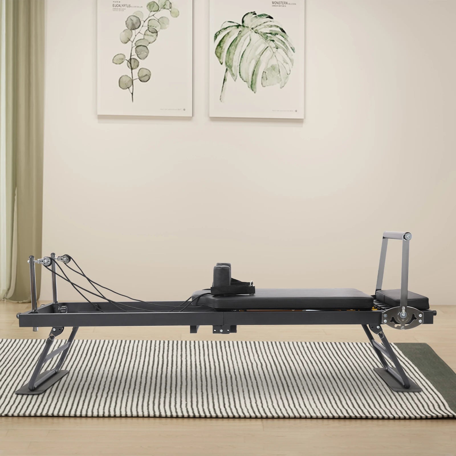 Foldable Steel Pilates Reformer – Home Yoga Fitness Equipment