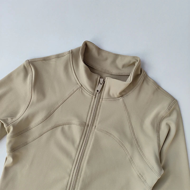 Women’s Yoga Jacket – High-End Long Sleeve Fitness & Running Top