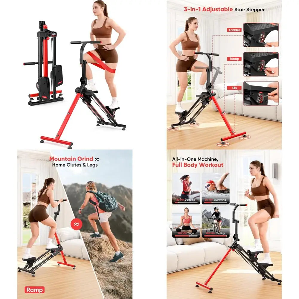 Home Fitness Stair Stepper – Adjustable & Ski Simulation Trainer