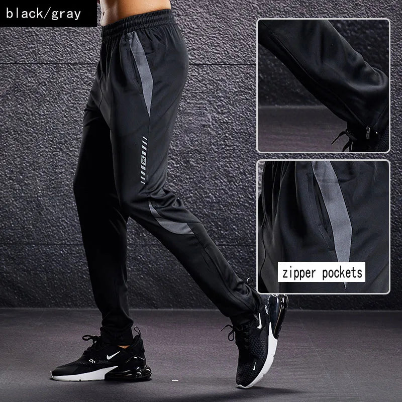 Men’s Sport Running Pants – Training Joggers with Zipper Pockets
