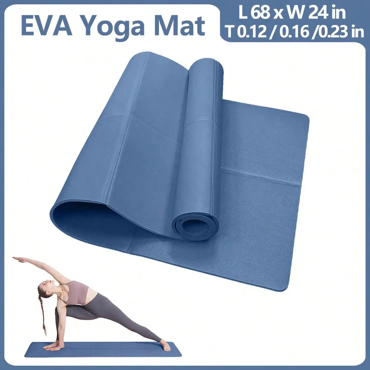 Non-Slip Yoga Mat – Thick Fitness & Pilates Exercise Pad
