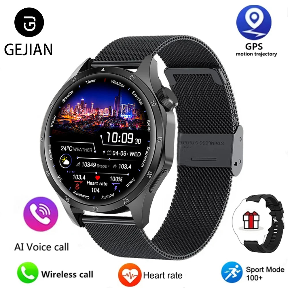 2025 Men’s Smartwatch – AMOLED GPS Bluetooth Call Watch