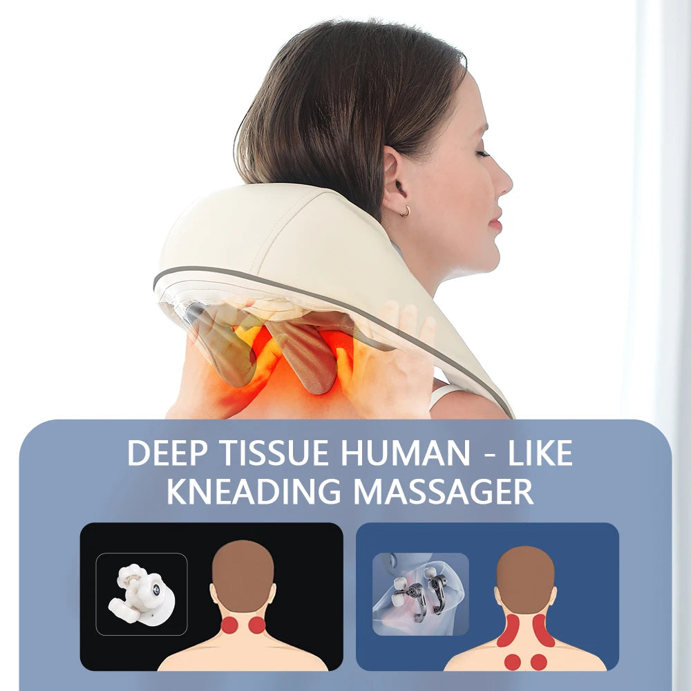 Foreverlily Wireless Neck & Shoulder Massager – 26W Kneading Shawl