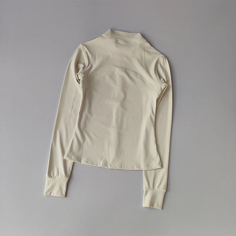 Women’s Yoga Jacket – High-End Long Sleeve Fitness & Running Top