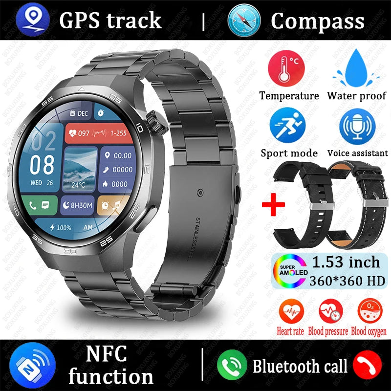 Huawei 1.85" Smartwatch – GPS, NFC & Bluetooth Fitness Tracker for Men