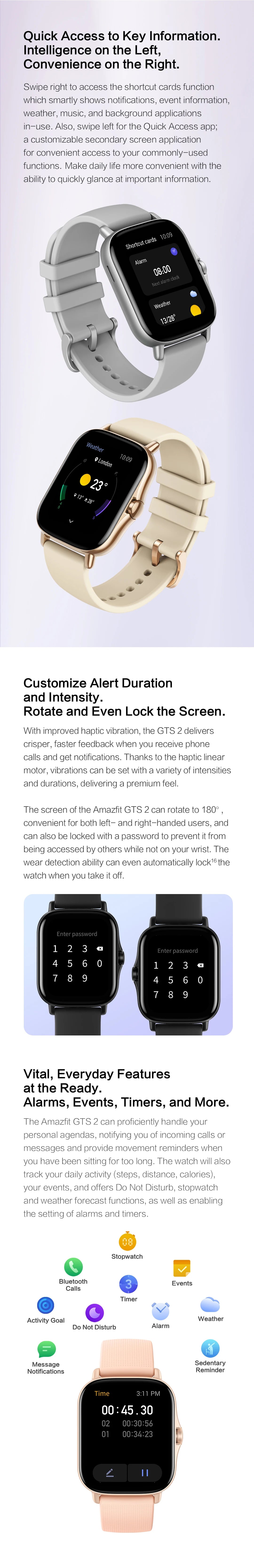 Amazfit GTS 2 Smartwatch – 43mm Fitness Tracker with Alexa Built-In