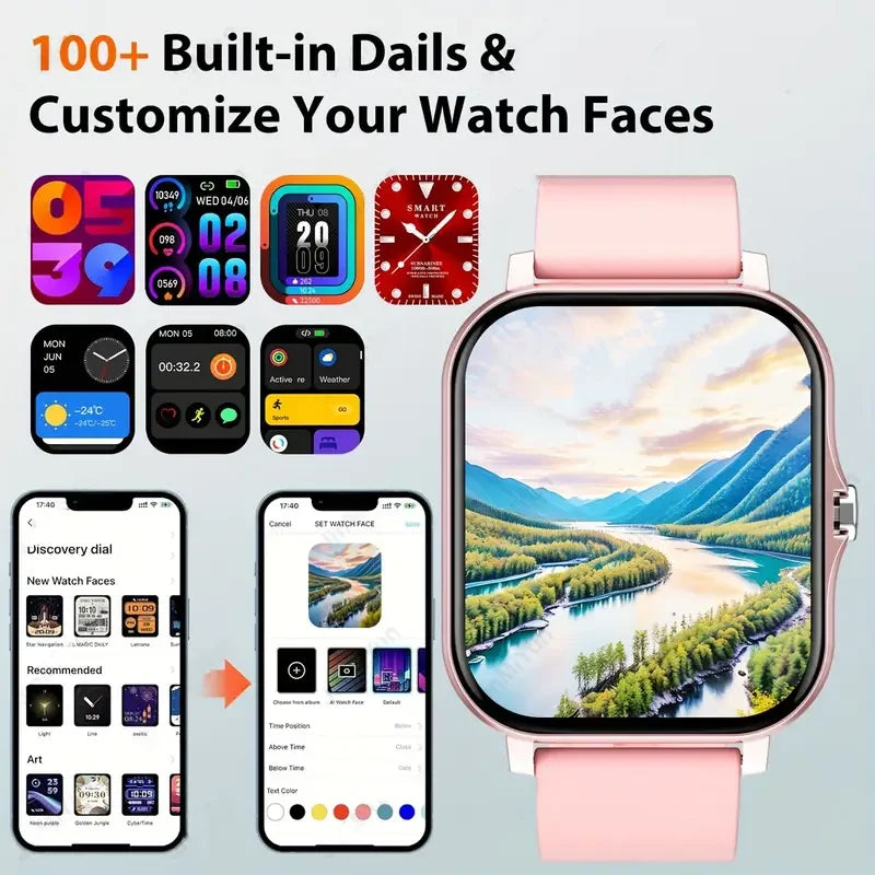 2025 Smartwatch – Bluetooth Talking Blood Oxygen & Pressure Monitor