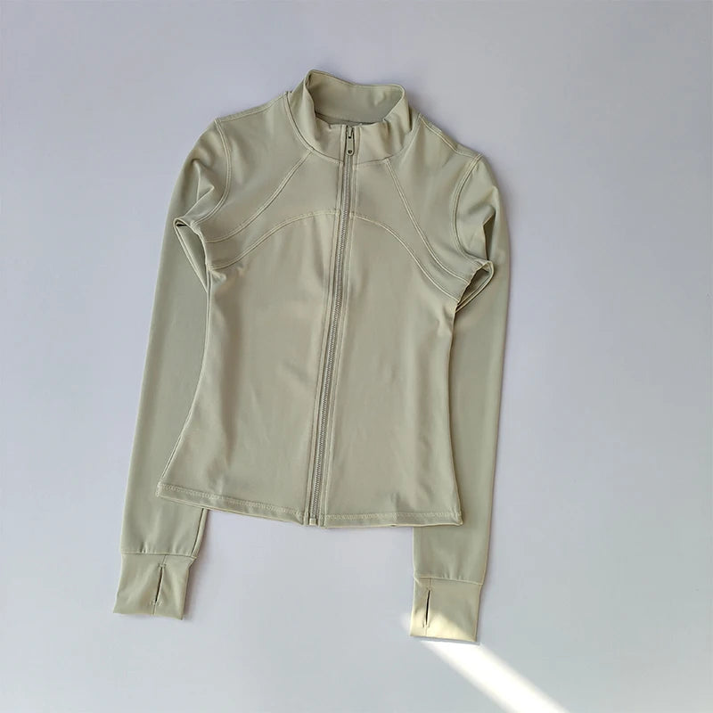 Women’s Yoga Jacket – High-End Long Sleeve Fitness & Running Top