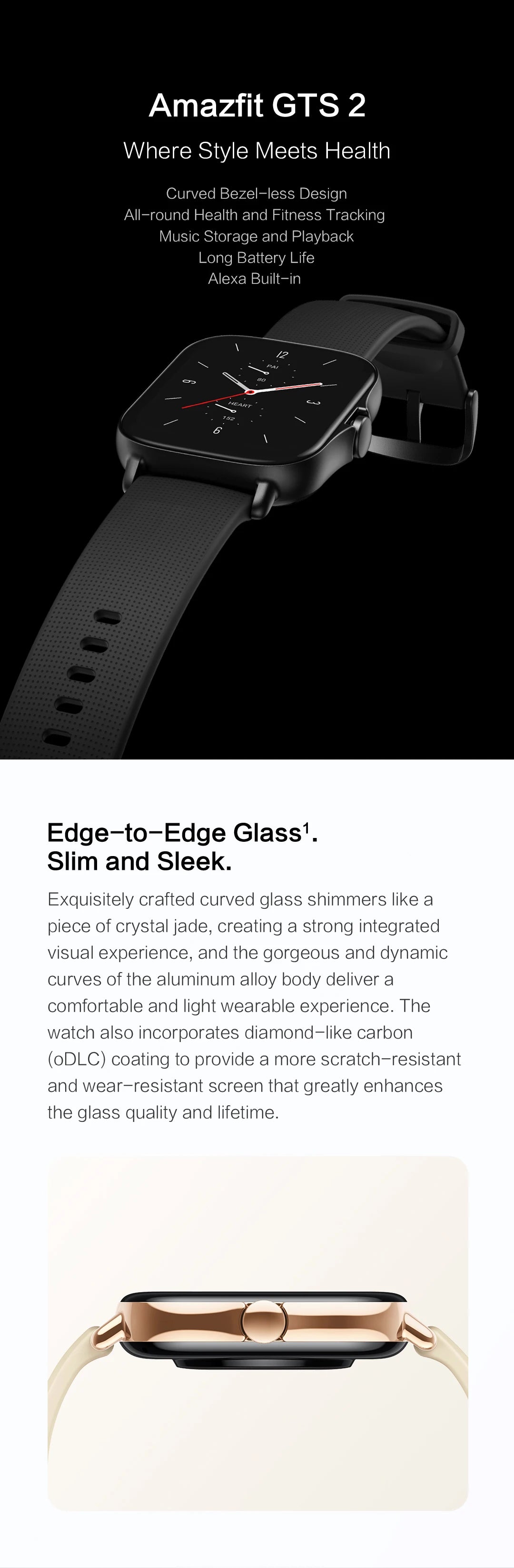 Amazfit GTS 2 Smartwatch – 43mm Fitness Tracker with Alexa Built-In