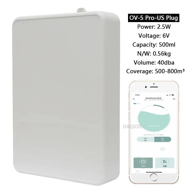 500ML Smart Scent Diffuser – Waterless Essential Oil Air Freshener