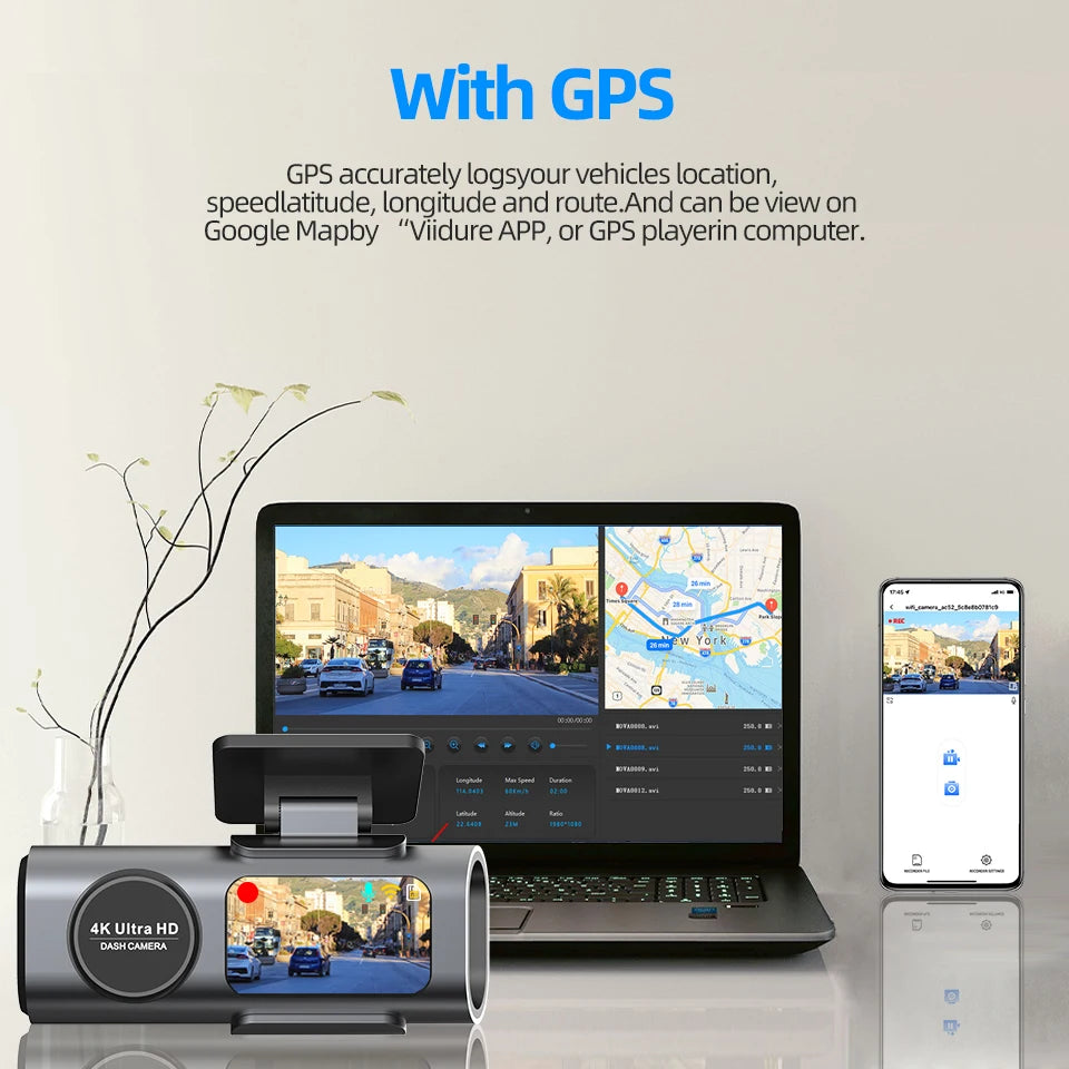 4K UHD Dash Cam – Wi-Fi GPS Night Vision DVR