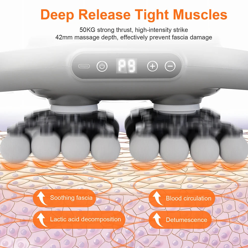 42-Head Fascia Massage Gun – High-Frequency Muscle Massager