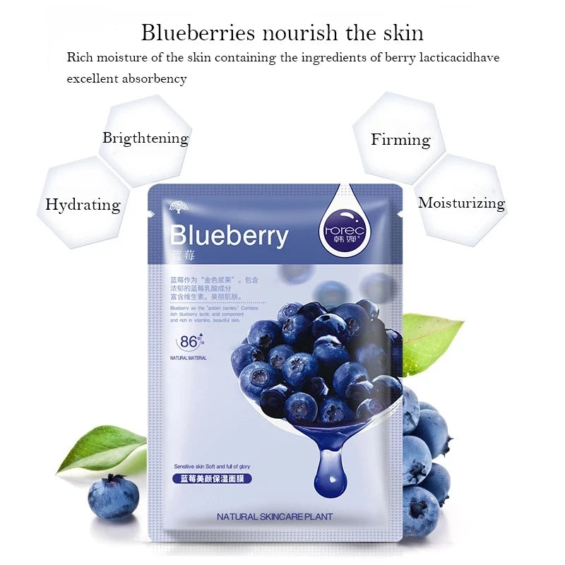 30pcs Natural Plant Facial Masks – Moisturizing & Anti-Aging Korean Skincare