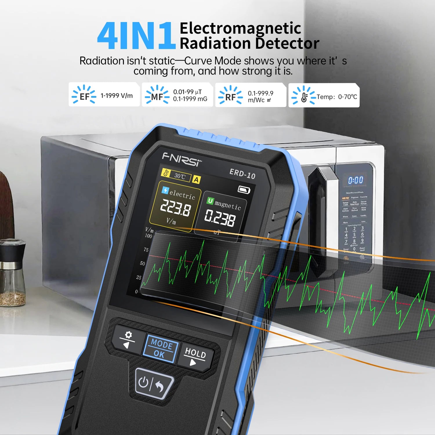 FNIRSI ERD-10 4-in-1 Electromagnetic Radiation Detector