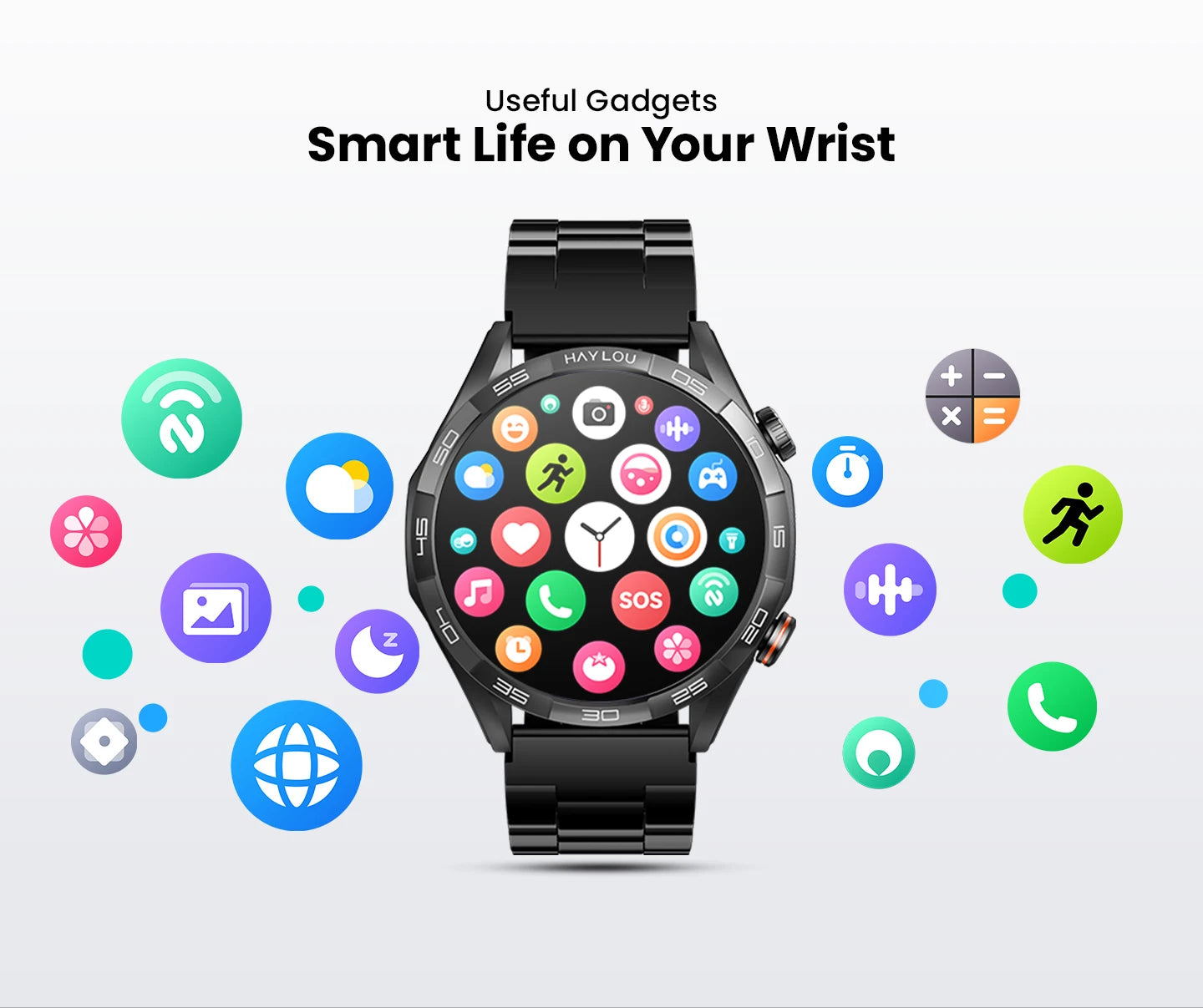 HAYLOU Solar 5 Smartwatch – AMOLED 60Hz Voice Call & Health Tracker