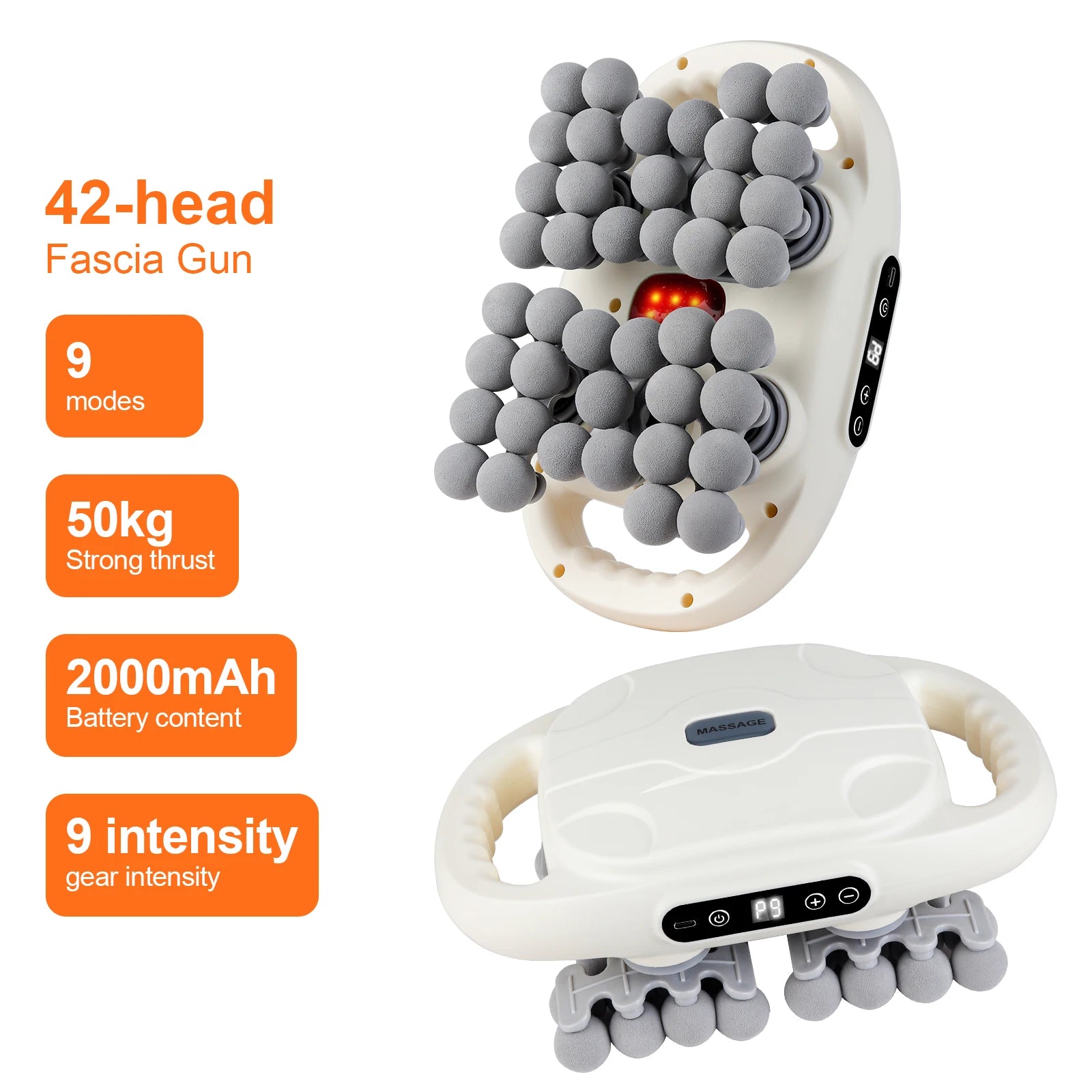 42-Head Fascia Massage Gun – High-Frequency Muscle Massager