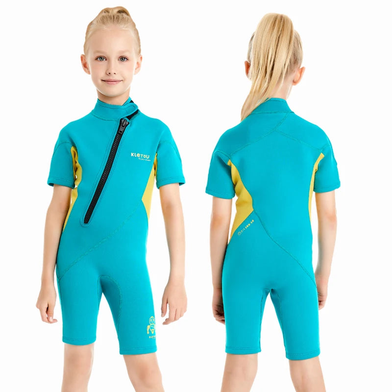 Kids 2mm Neoprene Wetsuit – One-Piece Surf & Swim Suit
