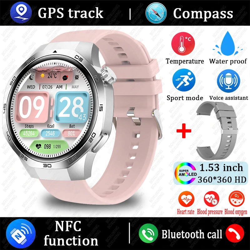Huawei 1.85" Smartwatch – GPS, NFC & Bluetooth Fitness Tracker for Men