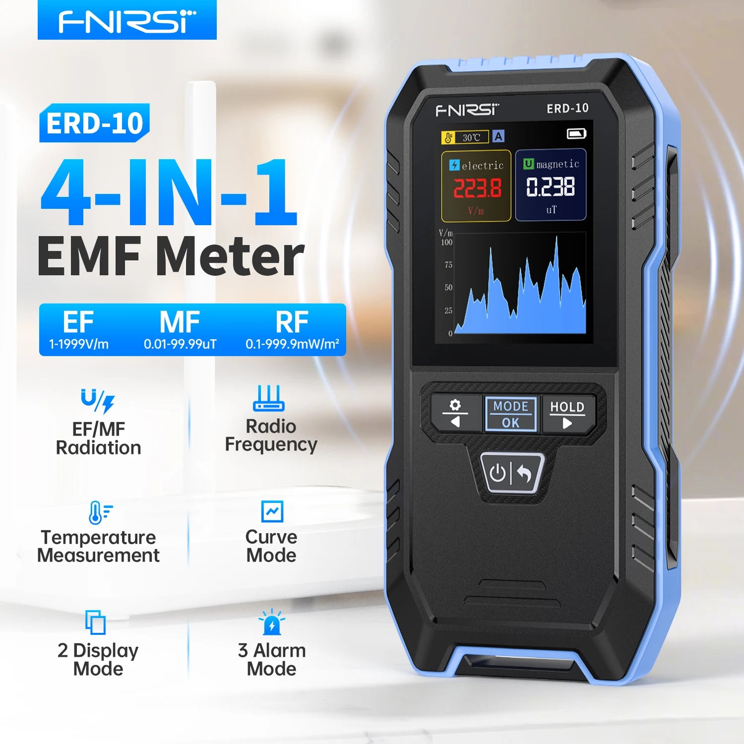FNIRSI ERD-10 4-in-1 Electromagnetic Radiation Detector