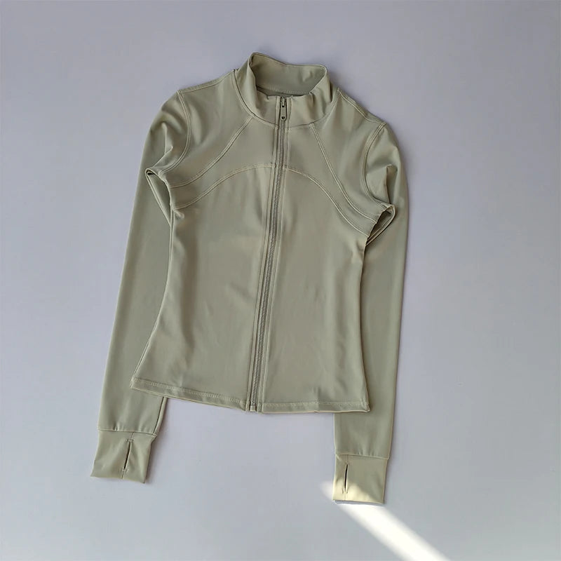 Women’s Yoga Jacket – High-End Long Sleeve Fitness & Running Top