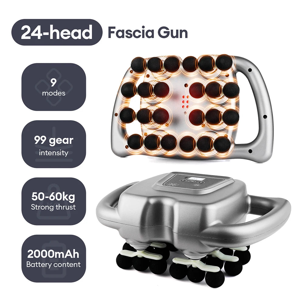 42-Head Fascia Massage Gun – High-Frequency Muscle Massager