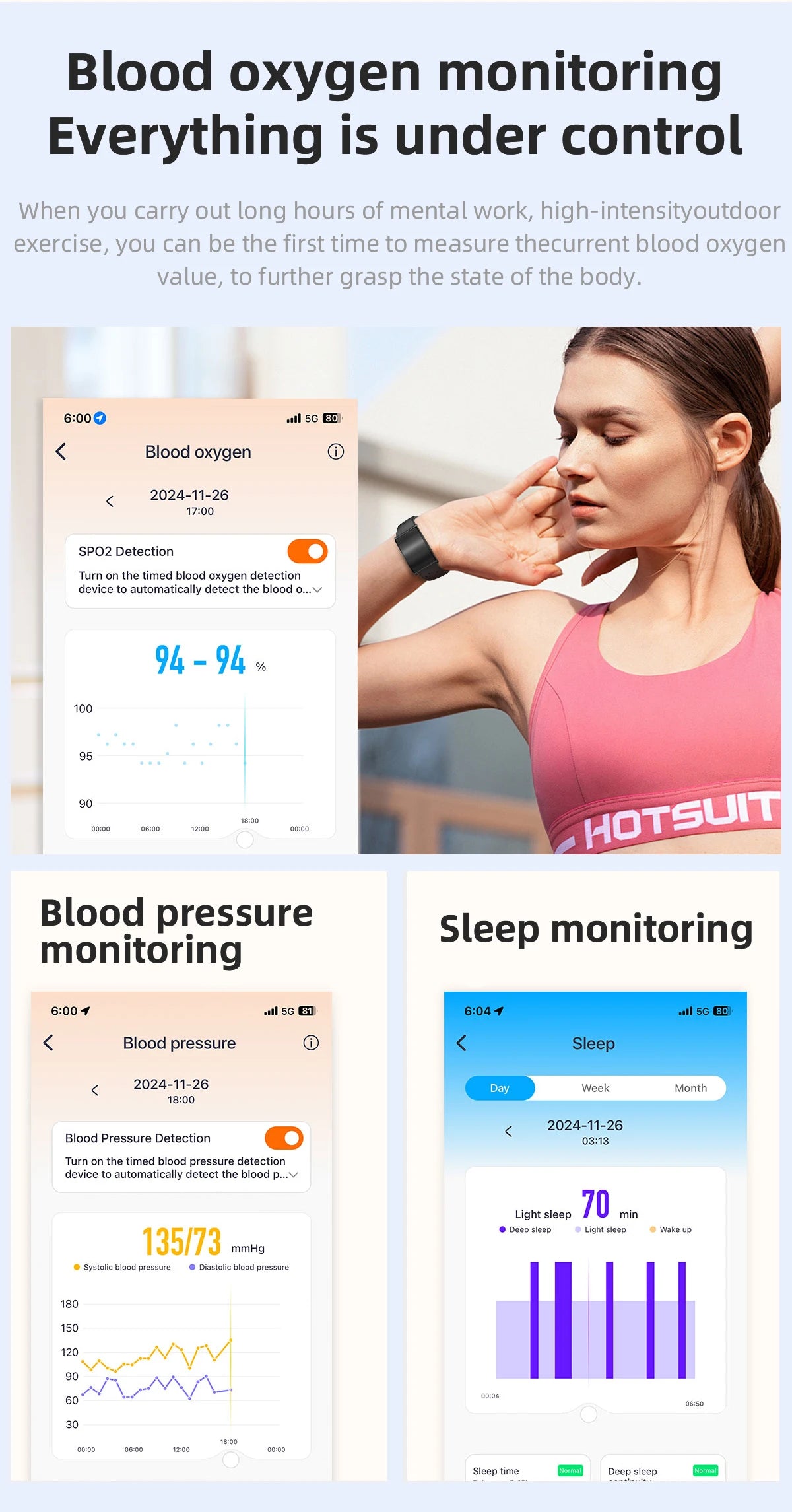 LIGE GPS Sports Smart Bracelet – Fitness & Health Tracker