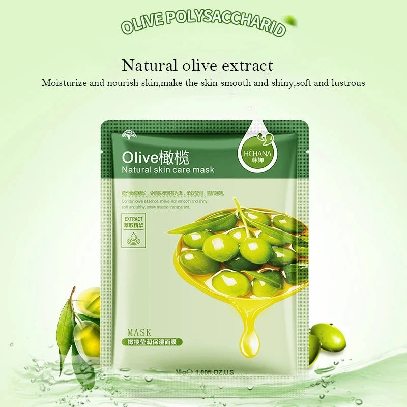30pcs Natural Plant Facial Masks – Moisturizing & Anti-Aging Korean Skincare