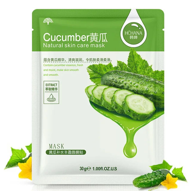30pcs Natural Plant Facial Masks – Moisturizing & Anti-Aging Korean Skincare