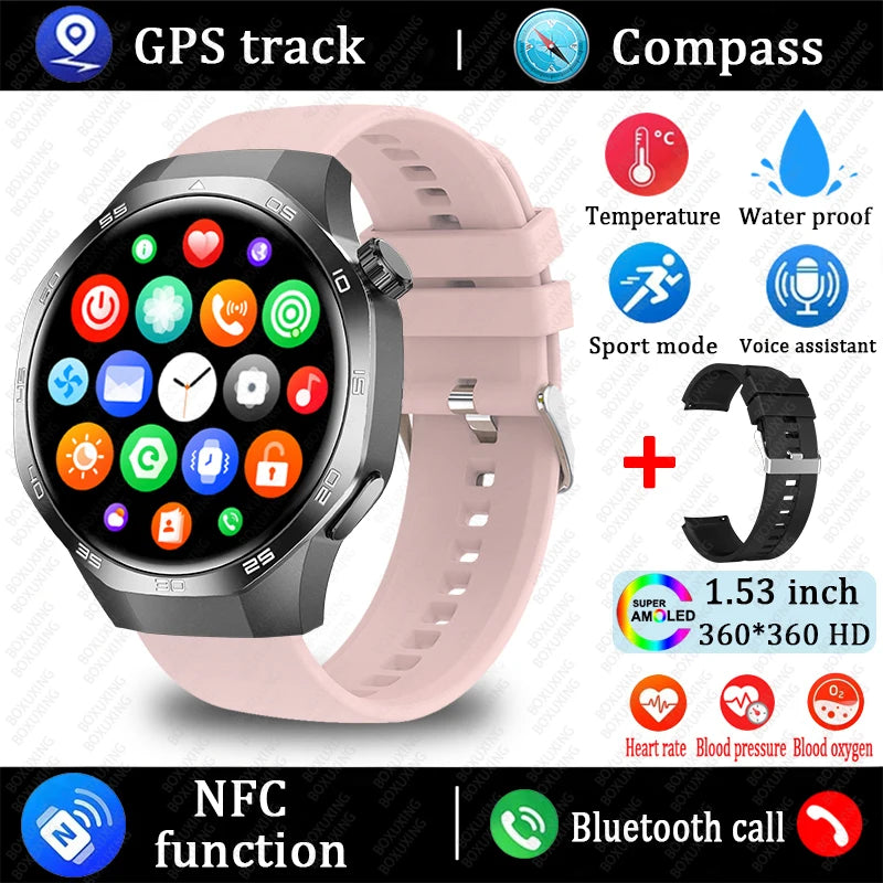 Huawei 1.85" Smartwatch – GPS, NFC & Bluetooth Fitness Tracker for Men