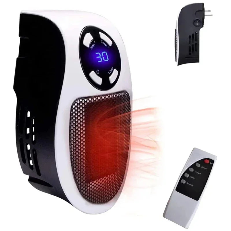 350W Portable Electric Heater – Wall-Mounted Room Heater with Remote